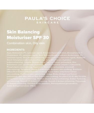 Paula s Choice SKIN BALANCING Moisturiser SPF 30 - Lightweight Day Cream - Reduces Breakouts & Blackheads - with Vitamin E - Combination to Oily Skin - 60 ml - Buy Online on GoSupps.com