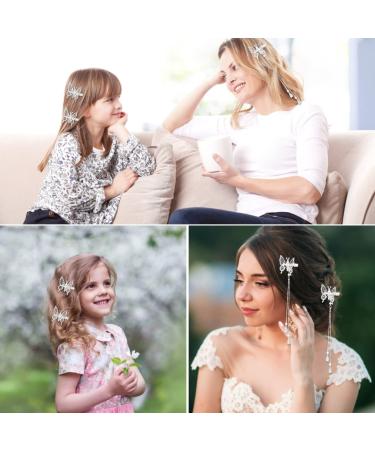 ONCHSH 3D Moving Butterfly Hair Clips - Silver Wedding Hair Accessories for Women and Girls - Buy Online on GoSupps.com