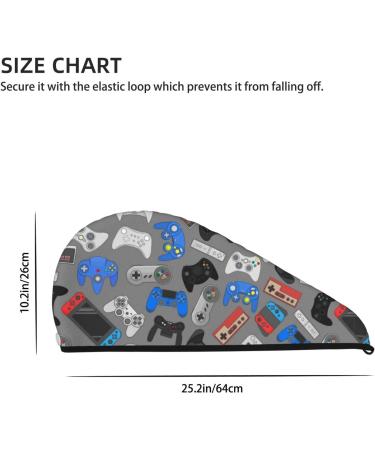 Fast-Drying Hair Towel Wrap | Hair Turban with Button - Ideal for Quick Drying (Video Game Design - Buy Online on GoSupps.com