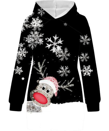 Stylish Long-Sleeved Christmas Sweatshirt Dress for Women | Merry Christmas Hoodie Dress | Perfect Holiday Outfit - Buy Online on GoSupps.com