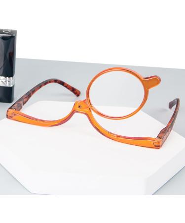 MMOWW Makeup Reading Glasses Magnifying Makeup Glasses for Womens with Flip-Down Single Lens Rotating Glasses (Orange 1.5) Orange 1.5 x - Buy Online on GoSupps.com