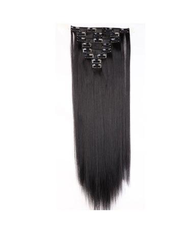 Clip-in Hair Extensions - Realistic Straight Black 26 (66cm) - 8 Wefts 140g - International Shipping - Buy Online on GoSupps.com