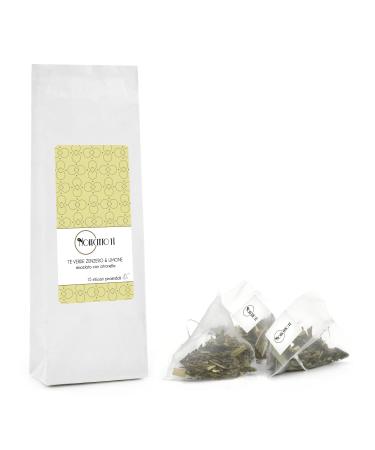 NOVECENTO TE' Novecento T | Green Tea Ginger Lemon | Green Tea Ginger Lemon Lemongrass - 15 Pyramid Infusers | Digestive Infusion Fruits and Spices