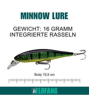 ELBFANG Wobbler Set - 10.5 cm / 16 g - Ideal for Pike Zander & Perch - Includes Artificial Bait Box - International Shipping - Buy Online on GoSupps.com