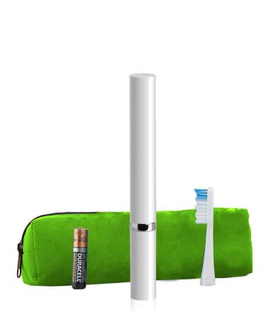 Violife Slim Sonic Toothbrush with Traveler Case (One Size  White/Lime) One Size (Pack of 1) White
