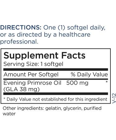 Evening Primrose Oil Capsules - 500mg Cold Pressed GLA + LA - Hormonal Balance & Healthy Skin - 180 Softgels - Buy Online on GoSupps.com