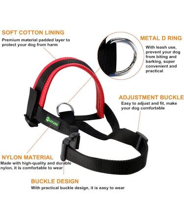 ILEPARK XXL Red Nylon Dog Muzzle - Adjustable Loop to Prevent Biting Barking & Chewing | International Shipping - Buy Online on GoSupps.com
