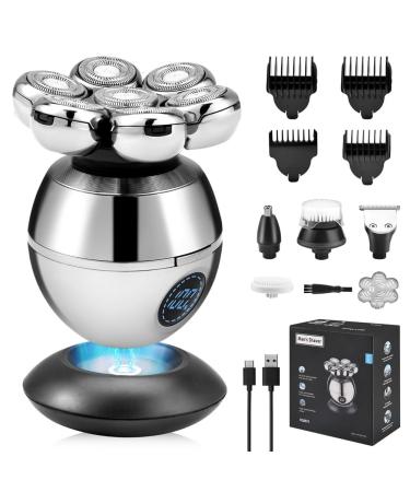 meiyan 6 in 1 Electric Shavers 7D Hair Clipper For Men and Nose Trimmer with LED Display and Portable Wet and Dry