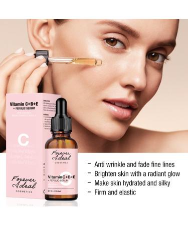 Vitamin C Serum with Ferulic Acid | Anti-Aging Hyaluronic Acid Face Serum for Brightening & Dark Spot Reduction | 1.01 Fl Oz - Buy Online on GoSupps.com