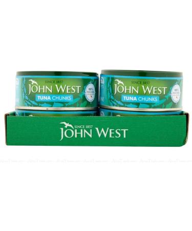 John West Tuna Chunks in Brine Tins - Naturally High in Protein - Great for Recipes - 100% Traceable Fish Cans UK Pack - 12 x 145g - Buy Online on GoSupps.com