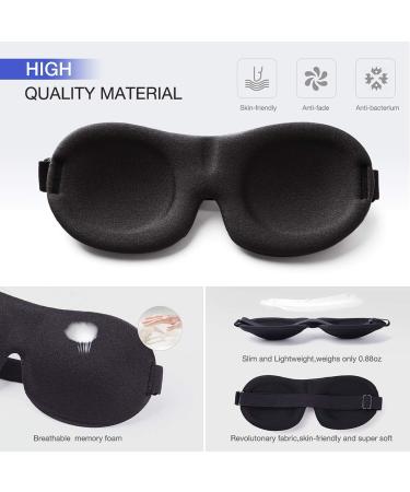 2 Pack Eye Mask for Sleeping - Lightweight & Comfortable 3D Contoured Eyeshade for Men and Women - Perfect for Travel, Shift Work, and Naps - Black & Blue - Buy Online on GoSupps.com