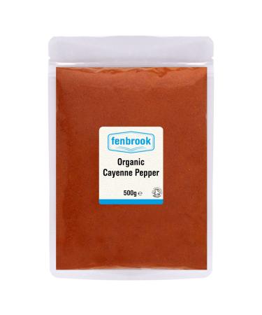 Organic Cayenne Pepper 500g Certified Organic by Fenbrook Organic 500 g (Pack of 1)