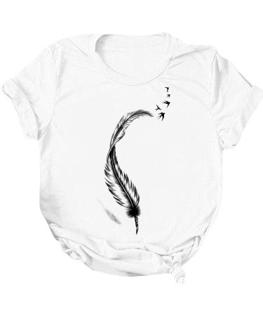 Dragonfly Print Oversized T-Shirt for Women - White Large | Trendy Funny Tee Shirt - Buy Online on GoSupps.com