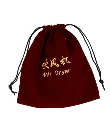FRCOLOR Tool Organizer Bag 1pc Hair Dryer Storage Bag Travel Storage Bag Bathroom Shower Bag Hair Dryer Bag Drawstring Tool Claret 30x26cm