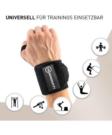Sinovati Fitness Wrist Bandages & Support - Optimal Wrist Wraps for CrossFit Powerlifting Bodybuilding & Calisthenics - Durable Black Wrist Sauce - Buy Online on GoSupps.com