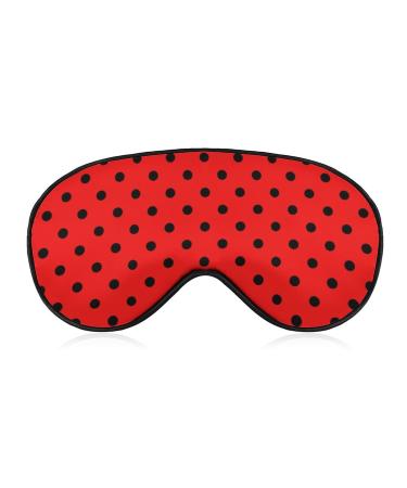 Black Dot of Ladybugs Sleep Mask for Women Adjustable Sleeping Eye Shades Cover with Elastic Strap