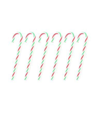 Christmas Small Cane Acrylic Red and White Cane Santa's Plastic Candy Cane 1 Pack of 6 Red White Green