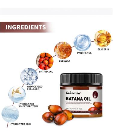 Baorder 100ML Raw Batana Oil for Healthy Hair 100 Natural Pure Unrefined and Authentic Cold Pressed Organic Sebi Batana Oil from Honduras Prevents Hair Loss Restores Damaged Hair - Buy Online on GoSupps.com