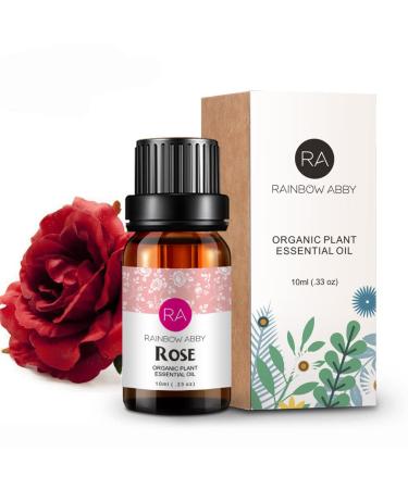 Rose Essential Oil 100% Pure Organic Therapeutic Grade Rose Oil for Diffuser, Sleep, Perfume, Massage, Skin Care, Aromatherapy, Bath - 10ML