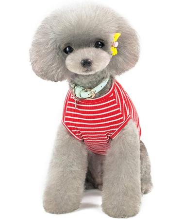Shop Cute Striped Pet Pullover for Small Dogs & Cats - Stylish Dog Clothes in Pink Red Blue Gray | Lightweight & Comfortable | Perfect for Pets 1.2-9.0 kg - Buy Online on GoSupps.com