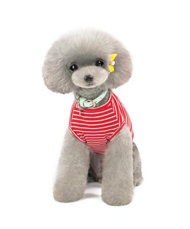 Pet heroic cute striped pet pullover cat sweater small dog sweater small dog sweater puppy sweater dogs clothes for small dogs pink red blue gray - weight 1.2-9.0 kg red l