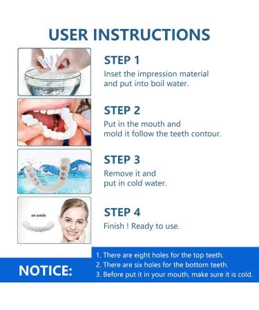Dazzluxe Temporary Lightening Veneers - Cosmetic Dentures for Missing Teeth | 2 Pairs of Top & Lower Artificial Teeth - Buy Online on GoSupps.com