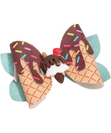 New 2025 2Pcs Glitter Hair Bow Clips For Ribbon Hairpin Barrettes Handmade Ice Cream Bowknot Hair Clips Girs Hair Accessories Jewelry Fashion Accessories Creative Gift - Buy Online on GoSupps.com