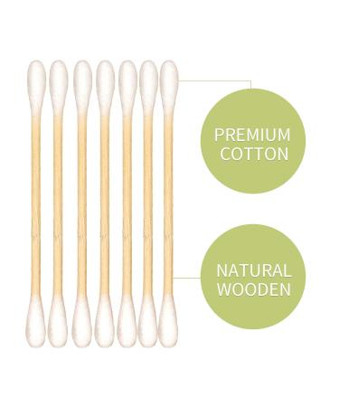 Meipo Double Round Cotton Swabs with Wooden Sticks - 400 Count Box - Buy Online on GoSupps.com
