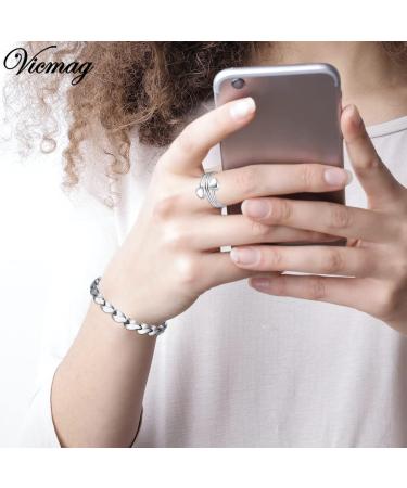 Vicmag Magnetic Bracelet for Women | Ultra Strength Titanium Steel | Magnetic Gift Box & Removal Tool | Silver Leaf Design - Buy Online on GoSupps.com