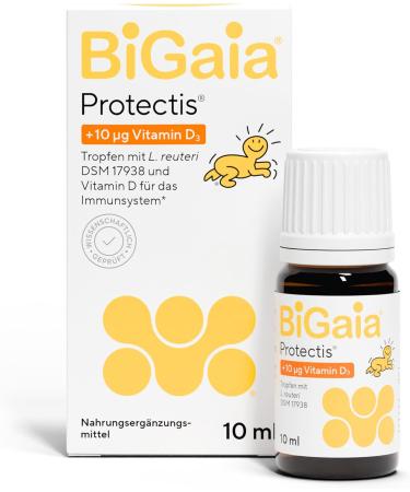 Bigaia drops plus vitamin D3 10ml with natural lactic acid bacterium L. Reuteri to support the intestinal flora for infants from birth
