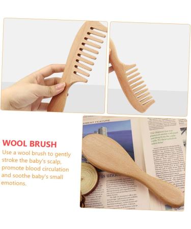 TOYANDONA 2pcs Wool Wooden Baby Hair Brush Set for Kids - Infant Bath Tool Sets Comb with Wooden Hairbrush and Woolen Brushes - Buy Online on GoSupps.com