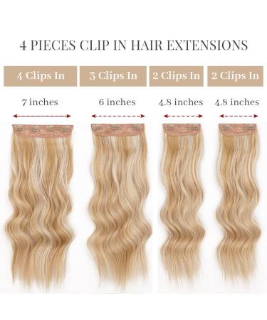 Su Exquisite 20 inch Clip in Soft Glam Waves Hair Extensions - Blonde Highlighted Golden Blonde | Synthetic Fiber Double Weft Full Head Hairpieces for Women - Buy Online on GoSupps.com