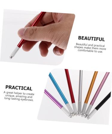 FOMIYES 7pcs Metal Embroidery Pen Brow Pencil Makeup Pen Metal Holder Embroidered Manual Pen Tool Korean - Buy Online on GoSupps.com