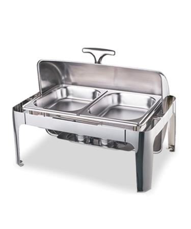 Chafing Dish Stainless Steel Chafing Dish Set Buffet Silver Catering Warmer Set Rectangle Chafing Dish Set for Buffet Catering Kitchen Party(Color:Single Grid)