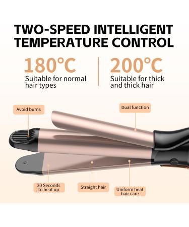 2 in 1 Curling Iron & Straightener - Ceramic Ionic Hair Curler with Adjustable Temperature - Travel Mat Included - Buy Online on GoSupps.com