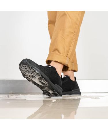 LARNMERN Men's Non Slip Work Shoes - Slip Resistant Kitchen Chef Sneakers - Lightweight & Breathable - Size 9, Black - Buy Online on GoSupps.com