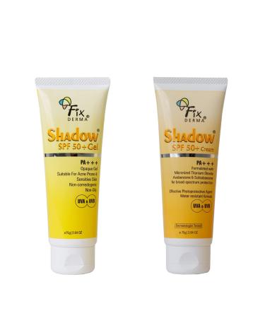 Fixderma Shadow Sunscreen SPF 50+ Cream for UV Protection with Sunscreen SPF 50 Gel Free