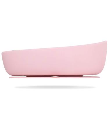 Doidy Silicone Baby Bowl - Soft Pliable Suction Bowls for Weaning - Non-Slip Feeding Bowls - Slanted High Side Design Suction Bowl - Use from 6+ Months to Toddler (Pink)