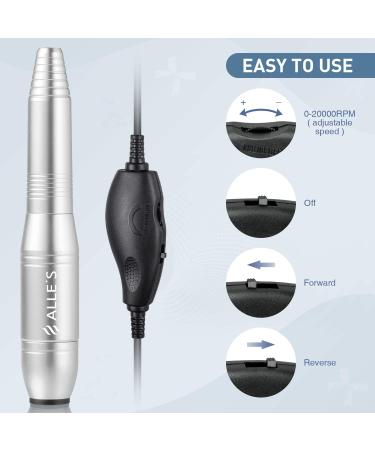 Professional Electric Nail Drill Set - 20000RPM, Adjustable Speed - Manicure Pedicure Kit with Sanding Bands & Bits - Gifts for Women - Buy Online on GoSupps.com
