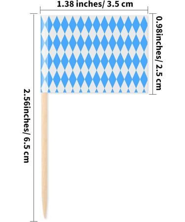 Sunshane Oktoberfest Picks Bavarian Flag Cupcake Topper Picks Toothpick Flags for Oktoberfest Party Decorations 2.56 x 1.38 Inches (Blue and White 200) 200 Blue and White - Buy Online on GoSupps.com