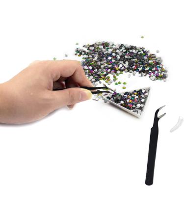 1440 pc Sparkly Round Flatback Rhinestones Set with Tweezers & Sorting Trays - for Crafts, Nails, Makeup, Shoes - SS20 - Buy Online on GoSupps.com