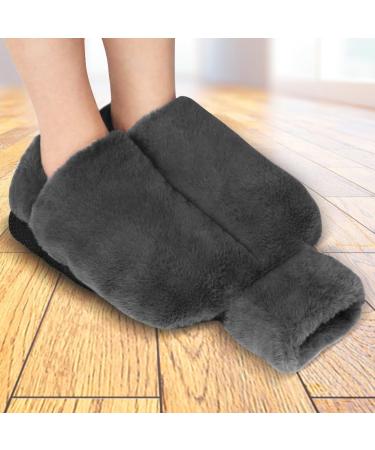 2-in-1 Electric-Free Foot Warmer Hot Water Bottle - Soft & Cozy Gray for Bedroom Living Room Office - Buy Online on GoSupps.com