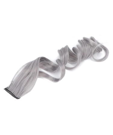 Colorful Curly Clip-In Hair Extensions | 5-Piece Party Highlights for Kids & Women - White Tea Gray - Buy Online on GoSupps.com