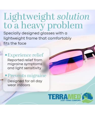 Terramed Eagle Migraine Glasses - Blue Light & UV Protection for Men & Women | FL-41 Glasses for Light Sensitivity & Eye Strain Relief - Buy Online on GoSupps.com