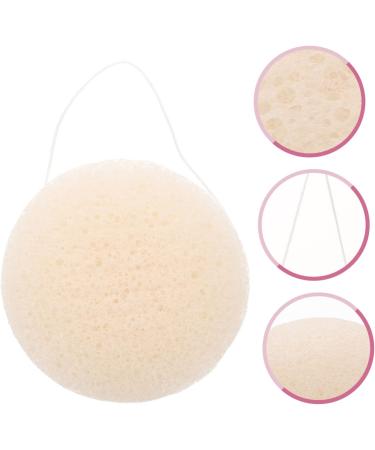 Buy Konjac Face Wash Sponge - Natural Exfoliating Loofah Makeup Remover Pad | 7x7cm White - Buy Online on GoSupps.com