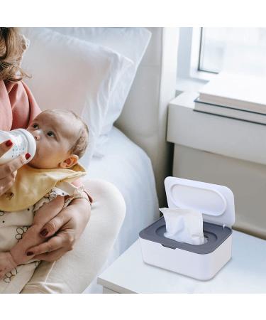 2 Pack Baby Wipes Dispenser with Lids - Refillable Wipe Holder for Bathroom & Travel - Keeps Wipes Fresh - Grey & Blue - Buy Online on GoSupps.com
