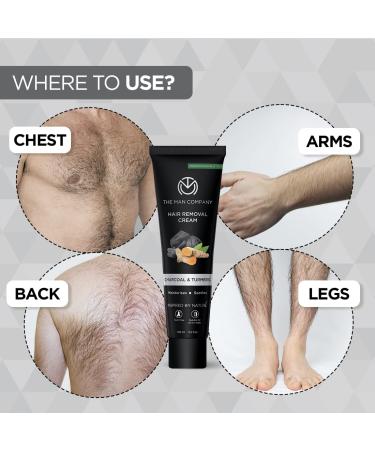 Buy The Man Company Hair Removal Cream with Charcoal & Turmeric - 100g | Dermatologically Tested for All Skin Types - Fast International Shipping - Buy Online on GoSupps.com