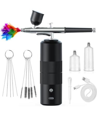 Hoadoek Airbrush Kit with Compressor High Pressure Airbrush Set with 0.3mm Nozzle Airbrush for Nails Makeup Easy Install Black