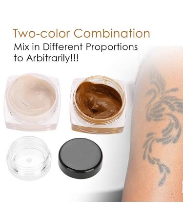 Waterproof Tattoo Cover-Up Makeup Set for Dark Spots, Scars, Vitiligo - Body & Leg Concealer Cream - Buy Online on GoSupps.com