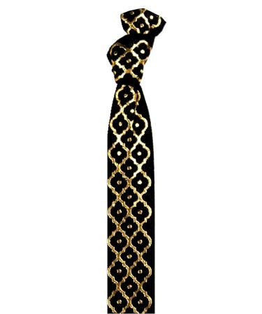 Syleia 20 Black with Gold Prints Hair Ties - Elastic Ponytail Holders 20 Pack - Buy Online on GoSupps.com
